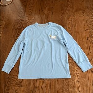 Kids Light Blue Long-Sleeve Tee with Dog Graphic